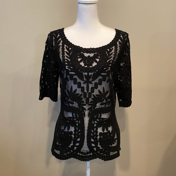 Laundry By Shelli Segal Tops - Laundry by Shelli Segal lace mesh top